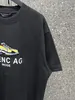 Luxury Brand Bale Oversized nc T-shirts ia 22ss Summer Tee Shoes Embroideried Crack Couple Paris Loose Crew Neck T-Shirt