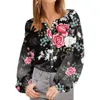 Camicette da donna Manica a bolle larghe Camicia da donna elegante per adolescenti Camicia a fiori con stampa a foglie di farfalla Top oversize Tuniche estive