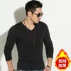 Camisetas masculinas de inverno térmico Roupa térmica Homem Long John tops Warm Plus Velvet Man Man V-deco