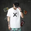 Mens t Shirts T-shirt 2023 Summer Harbor Wind Loose Young Students Handsome Fashion Short Sleeve Plus Size