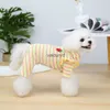 Dog Apparel Girl Dogs Cats Jupmsuit Pajamas Striped Strawberry Design Cat Puppy Tracksuit T-Shirtvaiduryd