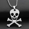 1pcs Stainless steel pirate clown skull horror scary mask sign pendant necklace skeleton Women men gift necklace jewelry253C