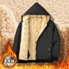 Heren Trainingspakken Winter Wol Fleece Parka Sets Mannen Warme Dikke Lam Twee Stukken Set Trainingspak Capuchon Broek 231129