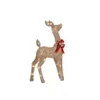 Decorative Objects Figurines Set of 3 Light up Glitter Deer Family With 210 Clear Incandescent Christmas Lights Outdoor Inflatable Decoration Merry 231128