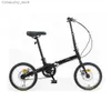 Bicicletas dobrável bicyc 16 Polegada bicyc corrente de aço carbono comum pé tailss quadro dianteiro e traseiro freio a disco mecânico durab q231129