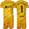 Club Team GK Long Sleeve Soccer Inaki Pena Jerseys Set målvakt Ander Astralaga Antoni Ramallets Victor Valdes ter Stegen Football Shirt Kits 23/24 Herr Kids Basai