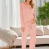 Damesnachtkleding Thuiskledingset Tweedelig kan extern worden gedragen Shorty Pyjama Dames Effen kleur Broekpak Dames