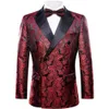 Costume pour hommes veste à motifs floraux Paisley classique revers pointu sequin veste de queue de mariage bal de fête vestes pour hommes de Noël 3JMNT