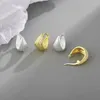 Hoop Earrings 925 Silver Needle Metal Oval Geometric For Women Girls Lovely Elegant Wedding Party Punk Jewelry Gift E2231