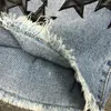 Mäns jeans hiphopstjärna mönster patch street mäns motorcykel denim shorts pantalon homme 2023 trendig punk