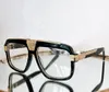 Havana Gold Rectangular Gelgasses Glasögon Frame Clear Lens Hip-Hop Eyewear Men Fashion Solglasögon Ramar