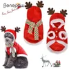 Dog Apparel Benepaw Christmas Dog Clothes Antlers Scarf Pet Puppy Hoodies Winter Warm Sweatshirt Cat Hooded Clothing For Small Medium Breed 231129