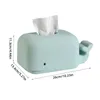 Organization Cute Whale Tissue Box Cover Silicone Napkins Box Cover Phone Stand Holder Decorative Tissue Box For Bathroom Vanity Countertop