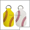 Party Favor Neoprene er Baseball Softball Keychains Chapstick Holders For Hand Sanitizer Bottle Gel Holder Sleeve Key Chain RI Drop Dhoby