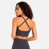 Lu Align Woman Gym Lemons Camisoles Sport Tanks Backless Bra V Neck Tank Top Women High Support Fitness Bralette Crossback Push Up Sexy Underwear With Chest Pad Lemon L