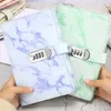 Notepads Creative Password Notebook Marble Pattern Student Diary with Lock Notebooks Stationery Thickened Hand Account Notepad 231128