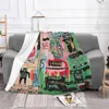 Blankets Basquiat Famous Graffiti Blanket Flannel All Season Multi-function Soft Throw For Bedding Couch Quilt207g
