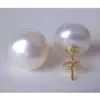 أذن الكفة المذهلة AAA 1211mm Natural South Sea White Pearl Stud arring14k20 231129