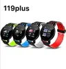 Venta al por mayor 119 Plus Reloj inteligente Hombres Mujeres Deporte Ronda Smartwatch Presión arterial Fitness Tracker Relojes Monitor de ritmo cardíaco Relojes inteligentes