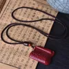 Pendentif Colliers Fidélité Cinnabar Heart Sutra Livres Zen pour hommes Dix mille volumes Livre Écriture Collier Bouddha Bijoux