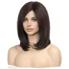 Synthetic Wigs Wig Wig Dark Brown Octagonal Bangs Synthetic Fiber High-temperature Filament Long Straight Wig Headband