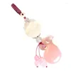 Keychains Chalcedony Car Key Ring Pendant Women's Fashion Crystal Pink Söt enkel lycklig väska