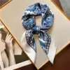 Scarves 2022 Silk Scarf Women Flower Print Satin Shawl Luxury Neck Tie Female Hair Wrist Foulard Head Scarves Kerchief Hijab Bandana J230428