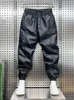 Calças masculinas na moda calças de couro da motocicleta hip hop harem calças soltas ao ar livre jogger sweatpants marca luxo roupas alta qualidade 231129