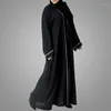 Ubranie etniczne 2023 Style moda muzułmański Abaya Dubai Turcja Kaftan Islamski Ramadan Black Belted Sardigan Sarde