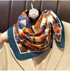 Sjaals Fashion Kerchief 7070cm Silk satijnen nek sjaal voor vrouwen blauwe hijab sjaals vrouwelijke vierkante sjaals en wikkelt sjaals voor dame cadeau j230428