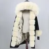 Manteau de fourrure véritable pour femmes marque Parka imperméable x-long veste d'hiver femmes col naturel doublure de capuche Streetwear