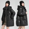 Women Down Parkas Cotton Jacket Winter Wersja koreańska średniej długości kaptury przyciski spisu Modna 231129