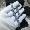 Chain Trendy Lab Diamond Bracelet Bangle White Gold Filled Bijou Party Wedding Bracelets For Women men Anniversary Engagement Jewelry 231128