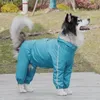 Raincoats Allinclusive Big Dog Raincoat Belly Protection Enorm Pet Rainsuit Fourlegs Tail Cover Waterproof Large Dog Poncho Coat