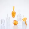 Clear Amber Honecomb Shaped Lip Gloss Rubes med trollstav tom honungsläpplansbehållare rolig läppbalsamflaskdispenser med gummi för D WXLV
