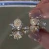 Kolczyki obręcze Korea Południowo Korea Kryształ Kryształ Mały Świeży Temperament