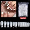 False Nails 504Pcs Love Heart Hollow Nail Tips Designer For Extension French Art Long Ballerina