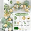 Parti dekorasyon yeşil altın balon çelenk kemer zinciri düğün doğum günü balonları lateks çocuklar için bebek duş