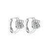 Hoop Earrings Classic 925 Sterling Silver Real 1 Carat 6.5mm Moissanite For Women Sparkling Wedding Fine Jewelry Gifts