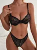 BH's Sets Exotisch Kanten Ondergoed Set Voor Vrouwen Sexy Lingere Bh Zwarte Lingerie Dames Intieme Slipje Outfit