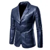 Männer Jacken 2023 Frühling Herbst Mode Revers Leder Kleid Anzug Mantel Männlich Business Casual Pu Blazer Jacke 231128