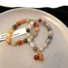 Imitation jade pärlstav armband för kvinnor legering kalebass hänge lyxarmband till hands kvinnliga fina armband smycken tillbehör