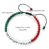 Strand Trendy Palestine Drapeau Couleur Pierre Naturelle Perles Bracelets Pour Femme Hommes Pays Asiatiques Réglables Tissé Bracelet Bijoux Ami