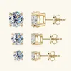 Ear Cuff 2ct Earrings For Men Lab Diamond WhiteYellow Gold Plated 925 Sterling Silver Stud Earring Luxury Fine Jewelry Women 231129