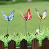 Trädgårdsdekorationer Butterfly Stakes Färgglada fjärilar för utomhusgård Planter Flower Potted Lawn Ornament Bonsai Decor FakeButterfly