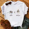 Kadın Tişörtleri Shih Tzu Anne Köpek Anne T-Shirt Kadın Moda Harajuku Karikatür Tshirt Komik Kawaii O yakalı kıyafetler Kısa Kollu Tee Tops 90s