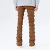Мужские джинсы Vibe Style с кисточками, коричневые мужские брюки в стиле хип-хоп в стиле гранж, одежда Y2k, прямые женские расклешенные повседневные джинсовые брюки, Ropa Hombre