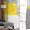 Tenda pittura a olio astratta geometrica gialla voile tende trasparenti soggiorno finestra tulle cucina camera da letto tende decorazioni per la casa