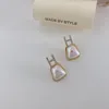 Boucles d'oreilles à tige 2023 arrivée mode coréenne perle carrée créative faite à la main déclaration de cadeau pour les femmes