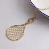 Pendant Necklaces ZWPON 2023 Cutouts Teardrop Necklace For Women Fashion Zinc Alloy Clover Charms Long Jewelry Wholesale